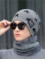 Fashion Upper Cyan Knitted Wool Bib Hat Two-piece