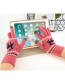Fashion Rose Red Fawn Christmas Plus Velvet Knitted Wool Touch Screen Gloves