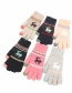 Fashion Pink Fawn Christmas Plus Velvet Knitted Wool Touch Screen Gloves