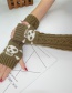 Fashion Khaki Long-sleeved Half-finger Gloves