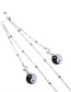 Fashion Silver Pearl Taiji Clip Bead Metal Chain Glasses Chain