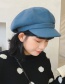 Fashion Solid Color Octagonal Hat Smoky Blue Woolen Beret