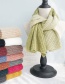 Fashion Two-tone Mosaic Beige + Khaki Stitched Two-tone Knit Short Scarf