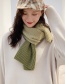 Fashion Two-color Stitching Light Green + Bean Green Stitched Two-tone Knit Short Scarf