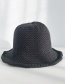 Fashion Bamboo Weave Black Knitted Wool Cap