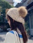 Fashion Colored Yarn Beret Real Hair Ball Knitting Twist Wool Cap
