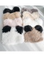 Fashion Rabbit Fur Panda Hat Beige Cat Ear Knit Wool Cap