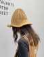 Fashion Thick And Thin Vertical Beige Knitted Wool Foldable Striped Stretch Fisherman Hat