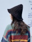 Fashion Wide Knit Beige Striped Knit Wool Hat