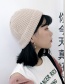 Fashion Flower Top Wool Hat Beige Short Wool Cap