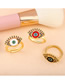 Fashion Red Oil Drop Copper Plated Eye Opening Ring