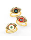Fashion White Oil Drop Copper Plated Eye Opening Ring