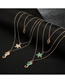 Fashion Green Seahorse Shell Starfish Multilayer Necklace