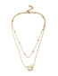 Fashion Gold Conch String Gold Bead Multi-layer Alloy Necklace