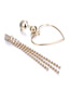 Fashion Gold Heart-shaped Asymmetric Copper Metal Earrings