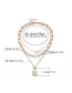 Fashion White K Thick Chain Multi-layer Geometric Lock Love Necklace