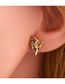Fashion Branch Color Zirconium Crown Twig Earrings