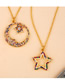 Fashion Star Star And Moon Studded Zircon Necklace