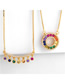 Fashion Bend Colored Zircon Geometric Round Curved Necklace