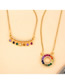 Fashion Circle Colored Zircon Geometric Round Curved Necklace