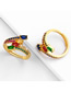 Fashion Color Copper Plated Micro-set Color Zircon Ring