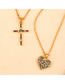 Fashion Love Cross Love Diamond Studded Zircon Necklace