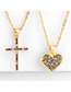Fashion Cross Cross Love Diamond Studded Zircon Necklace