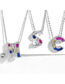 Fashion Silver J English Alphabet Set With Zircon Necklace