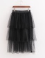 Fashion Black Dotted Tulle Long Skirt