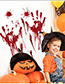 Fashion Red Halloween Blood Handprint Blood Footprint Green Wall Sticker