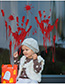 Fashion Multicolor 31006 Halloween Blood Handprint Removable Pvc Wall Sticker