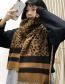 Fashion Leopard Beige Wool Knit Scarf Shawl Dual Purpose