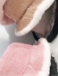 Fashion Corduroy White Imitation Rabbit Fur Stitching Flat Top Children's Big Pot Cap