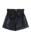 Fashion Black Faux Leather Shorts