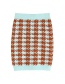 Fashion Color Houndstooth Knit Skirt
