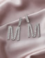Fashion Silver Rhinestone Letter M-shaped Earrings