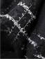 Black Large Plaid Silk And Wool-blend Scarf Shawl