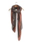 Coffee Color Wave Pattern Contrast Printed Scarf Shawl