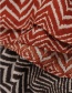 Red Wave Pattern Contrast Printed Scarf Shawl