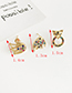 Gold Copper Inlay Zircon Fox Earrings