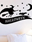 Fashion Multicolor Kst-51 Halloween Witch Broom Green Wall Sticker