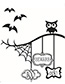 Fashion White Kst-20 Halloween Tree Branch Owl Wall Sticker