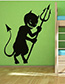 Fashion Black Kst-59 Halloween Angry Cat Beauty Wall Sticker