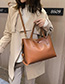 Fashion Brown Embroidery Line Shoulder Bag