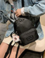 Fashion Black Splicing Frosted Label Nylon Cloth Backpack