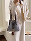 Fashion Gray Woolen Fringed Shoulder Bag