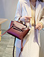 Fashion Red Wine Stitching Hand Shoulder Messenger Bag
