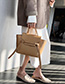 Fashion Brown Stitching Hand Shoulder Messenger Bag