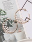 Fashion Gold C-shaped Metal Inlaid Pearl Earrings