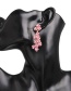 Fashion Pink Flower Paint Stud Earrings